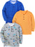 Arshiner Toddler Boys 3 Pack Long-Sleeve Henley T-Shirts Casual Cotton Graphic Shirt for 2-9 Years