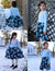 Arshiner Girl Stretchy Dress Long Sleeve Patchwork Pattern Skater Twirly School Party Stretchy Dress
