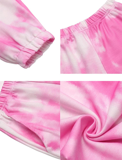 Arshiner Kids Girls Tie Dye Joggers Comfort Loose Sweatpants High Waist Trouser