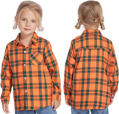 Arshiner Toddler Boys Girls Long Sleeve Plaid Shirt