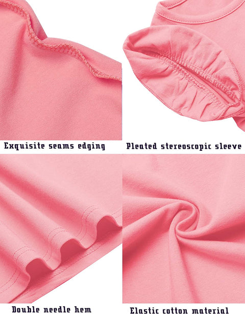 Arshiner Little Girls Plain Flutter T Shirts Ruffle Sleeve Tank Tops