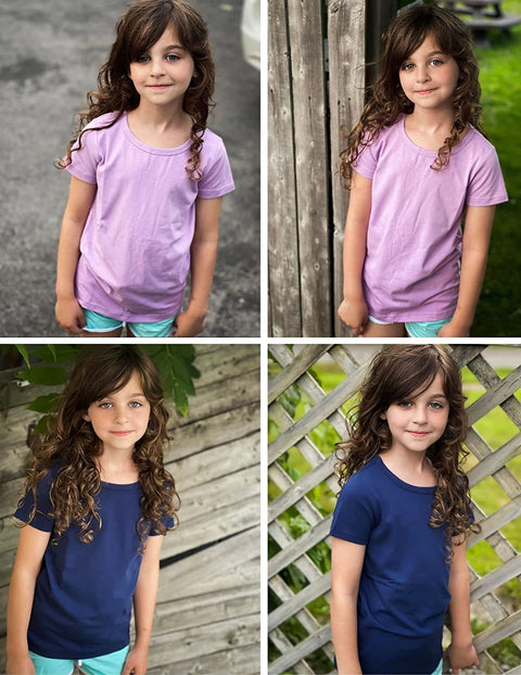 Arshiner Kids 2 Pack Short Sleeve Tees Girls Basic Tees 2pcs Shirt for Tie Dye