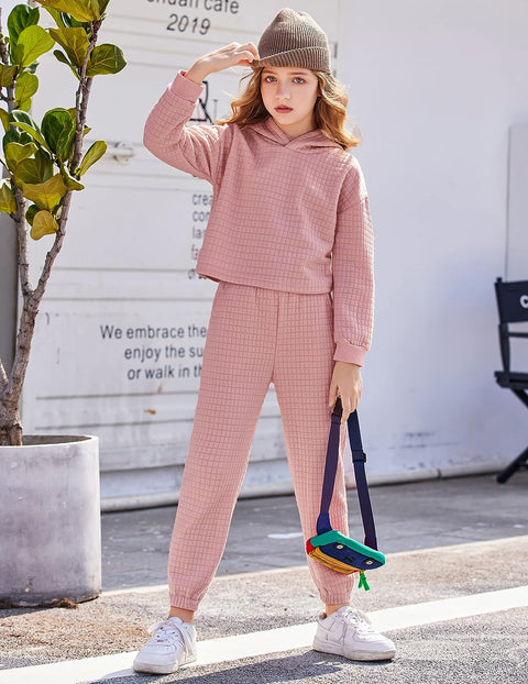 Arshiner Girls 2 Piece Hooded Sweatshirt and Sweatpants Sets