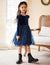 Arshiner Toddler Tutu Dresses Little Girls Velvet Tulle Fall Winter Long Sleeve Ruffle Holiday Party Dress 2-6Y