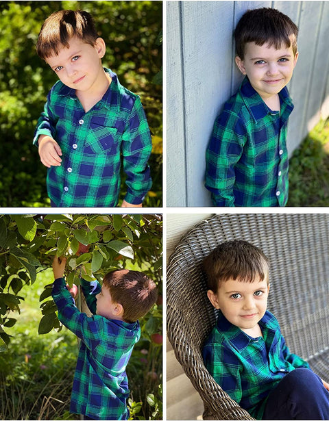 Arshiner Toddler Boys Girls Long Sleeve Plaid Shirt