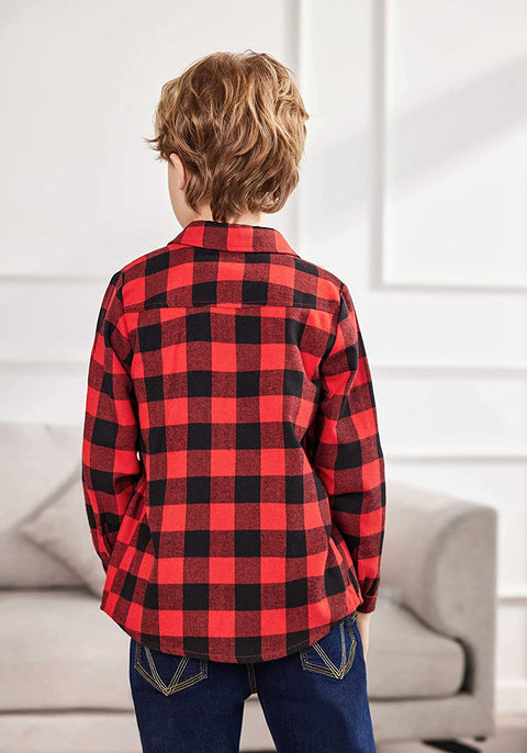 Arshiner Toddler Boys Girls Long Sleeve Plaid Shirt
