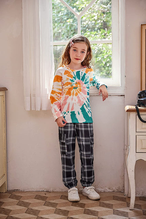 Arshiner Girls Casual Tie Dye Crewneck Long Sleeve Sweaters