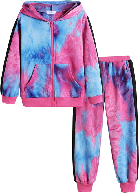 Arshiner Girls Jogger Set 2 Piece Outfits Zip Up Hoodie Sweatsuits
