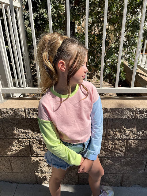 Arshiner Girls Crop Tops Kids Long Sleeve Pullover Sweatshirts for 5-12 Years