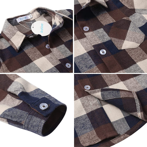 Arshiner Toddler Boys Girls Long Sleeve Plaid Shirt