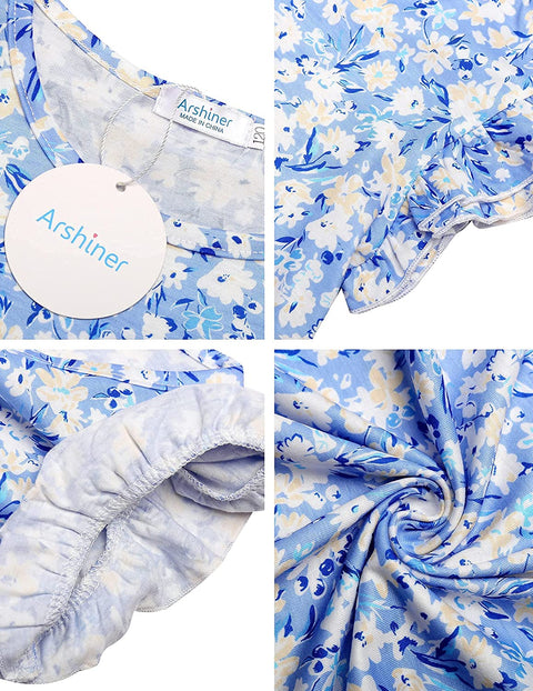Arshiner Little Girls Plain Flutter T Shirts Ruffle Sleeve Tank Tops