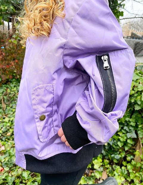 Arshiner Girls Bomber Jacket Casual Coat Zip Up Outerwear