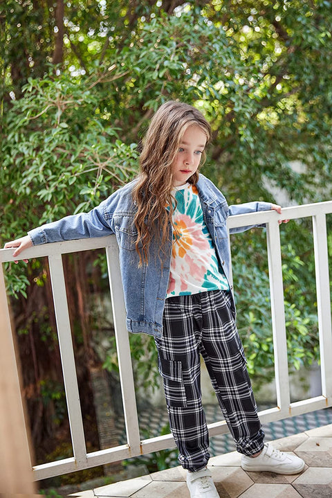Arshiner Girls Casual Tie Dye Crewneck Long Sleeve Sweaters