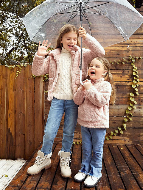 Arshiner Girls Full Zip Fleece Jacket Sherpa Outwear Coat