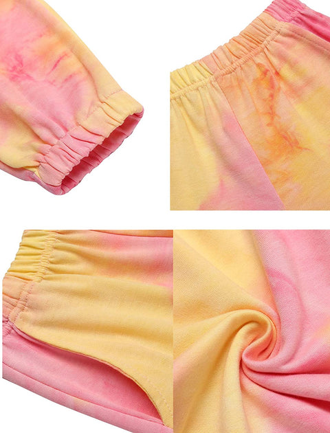 Arshiner Kids Girls Tie Dye Joggers Comfort Loose Sweatpants High Waist Trouser