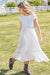 Arshiner Girls Ruffle Sleeve A-Line Long Dresses Lace Flower Wedding Casual Swing Maxi Dress