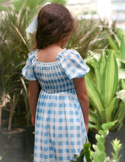 Arshiner Girls Summer Dress Short Puff Sleeve Floral Dress